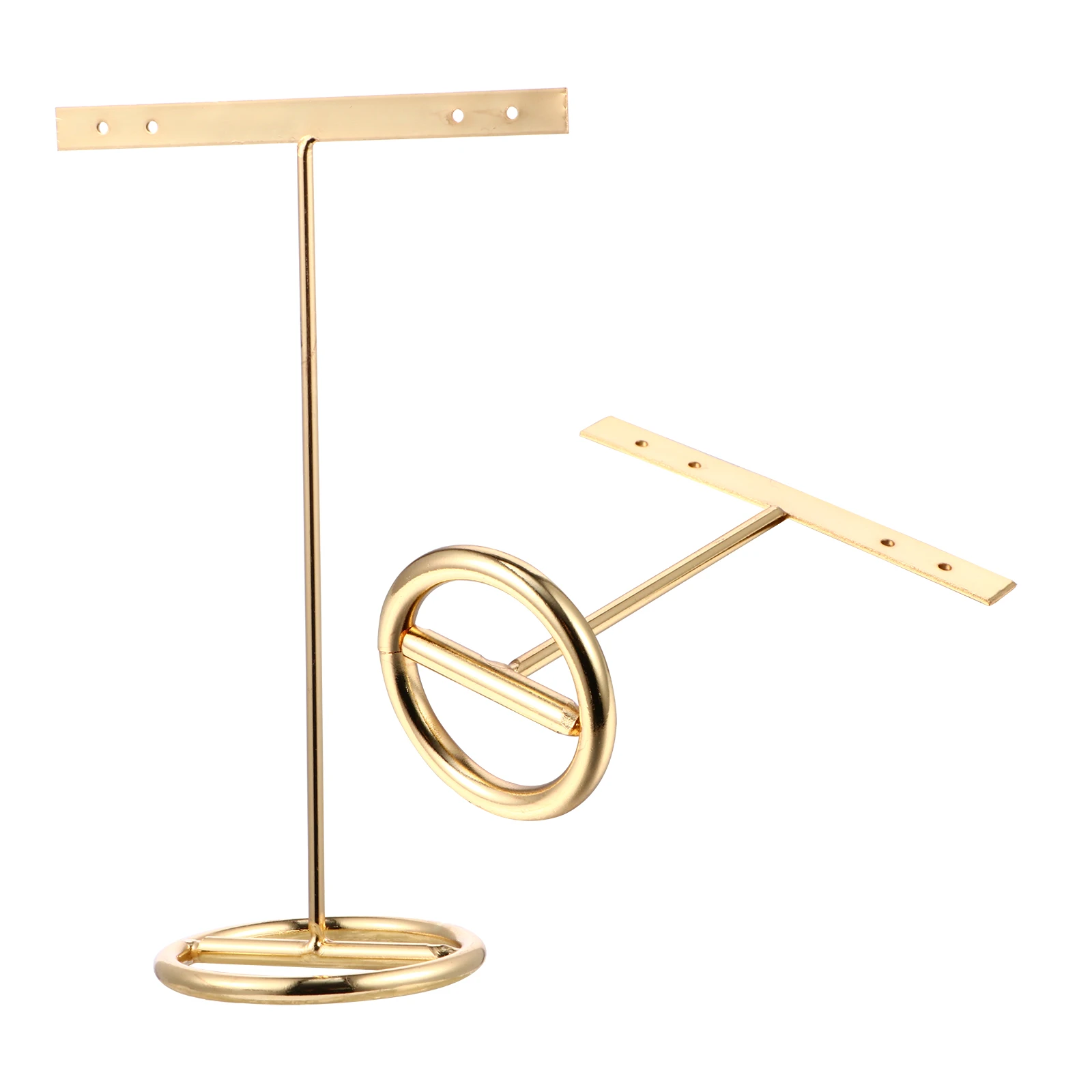 

2 pcs Earring Display Racks Jewelry Stands Durable Storage Iron Material No Burrs Fade Resistant T-shaped Design