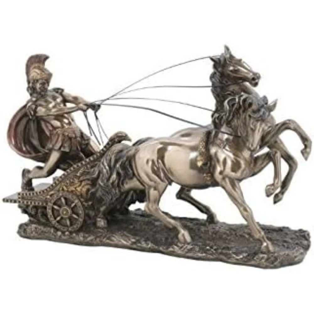 

Roman Chariot Statue Sculpture Made of Cold Cast Bronze Material, 11 Inches in Length Decoration Crafts Home Decor