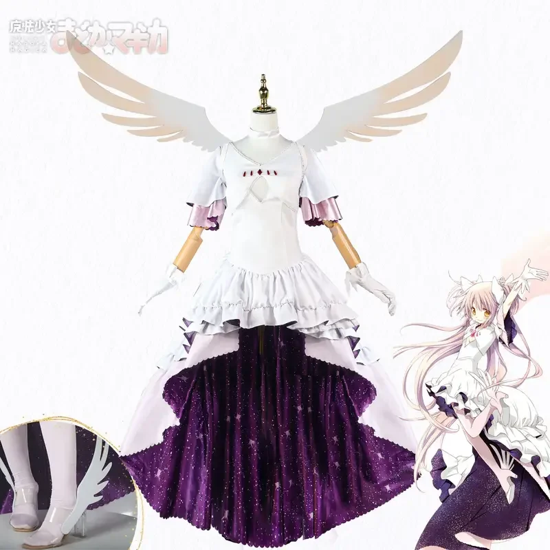 Costume de Cosplay Anime Puella Magi pour Femme, Perruque de Déesse, Robe Complète d'Halloween, Barrage Trempé