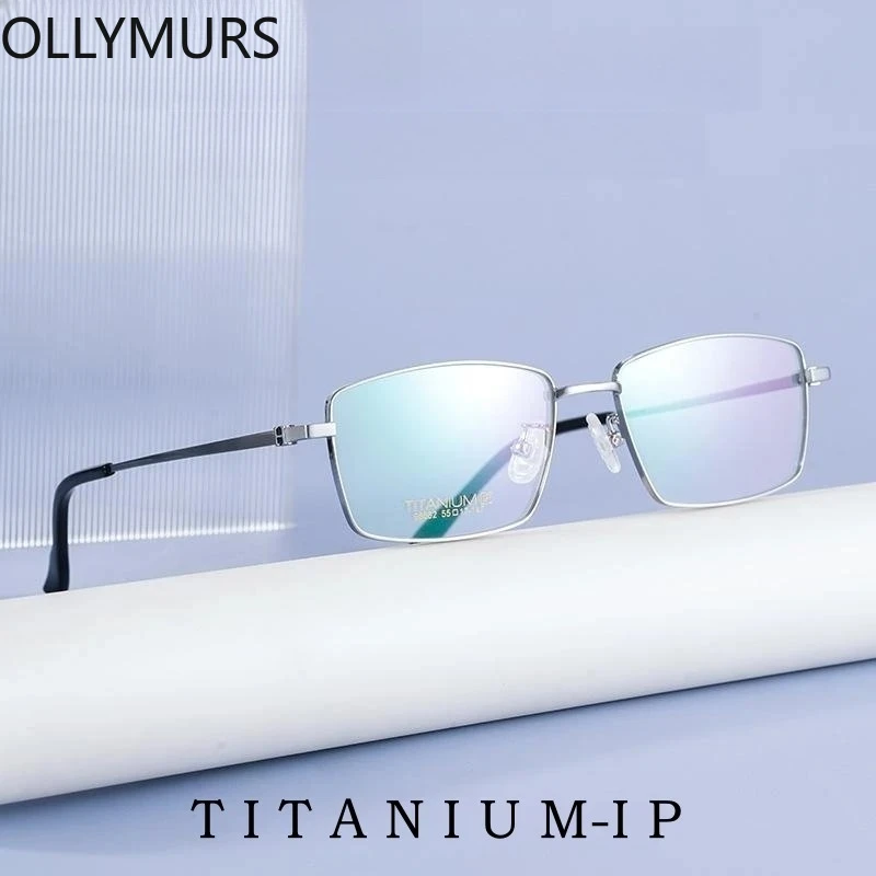 

OLLYMURS новые деловые модные очки из титанового сплава в стиле ретро, квадратная маленькая оптическая оправа для очков по рецепту, мужская 98662A