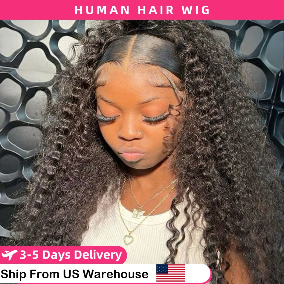 

30 inch 13x6 Deep Wave Lace Frontal Wigs Human Hair 13x4 HD Transparent Lace Front Wig 180% Density Deep Curly Human Hair Wigs