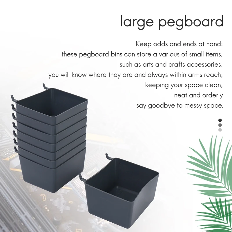 8 Pieces Pegboard Bins Kit Pegboard Parts Storage Pegboard Accessories Workbench Bins For Organizing Hardware