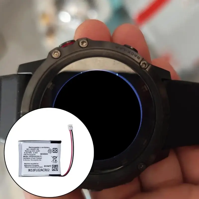 255mAh Rechargeable Battery 361-00097-00 For Fitness Trackers And Outdoor Sports Watches Ensures Reliable Performances D2RC