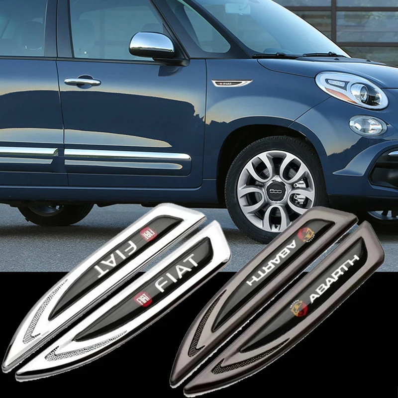 Adesivo de Logo Metálico para Para-lama Lateral Fiat Abarth 500 Stilo Siena Uno Palio Grand Punto Doblo Panda Bravo Tipo Ducato 500x Freemont