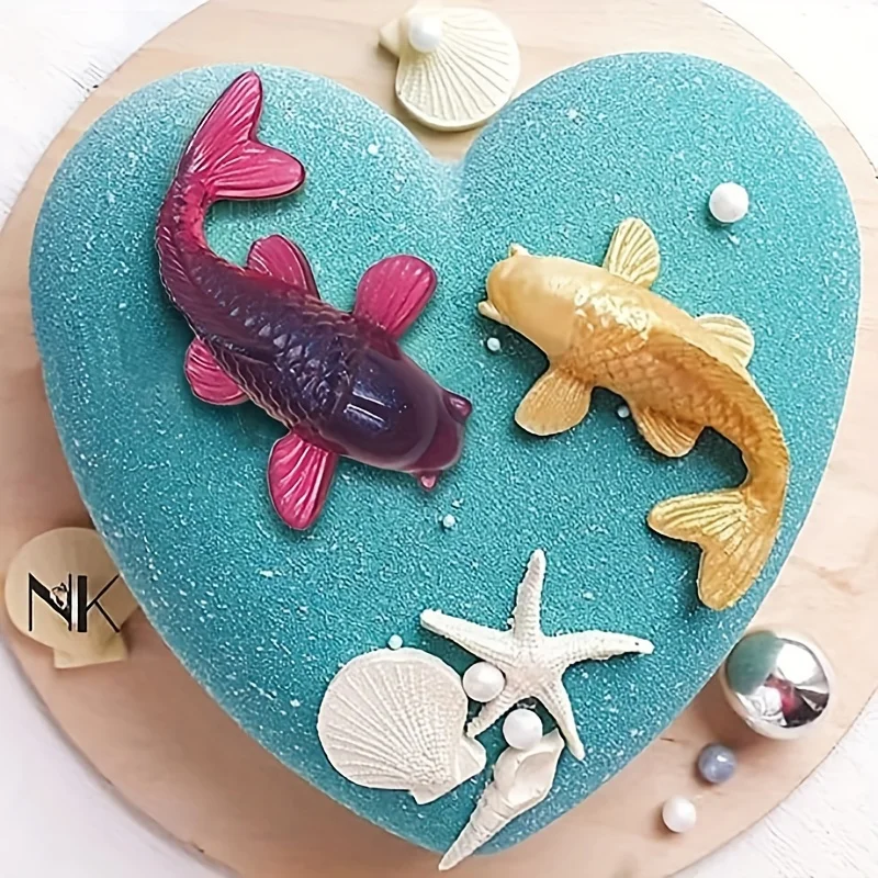 

3-piece set creative 3D goldfish and koi silicone mold - DIY epoxy resin jewelry making mold