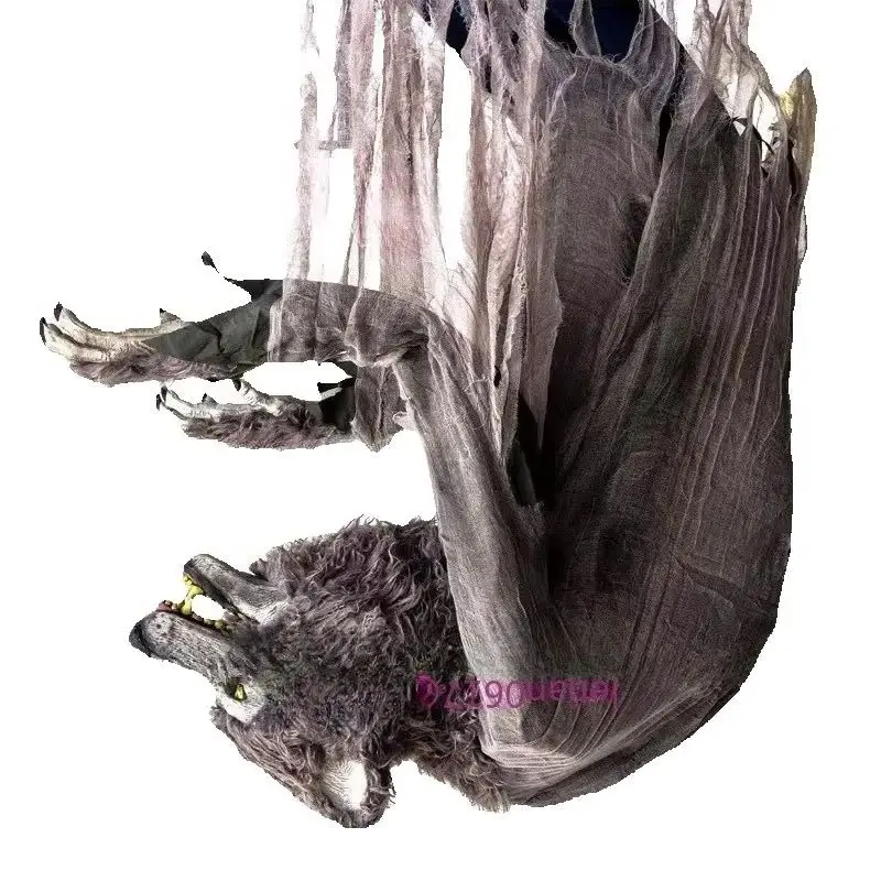 Bestselling Green Eyed Werewolf Halloween Swing Glowing Horror Decoration Props Haunted House Induction Standing Decoration