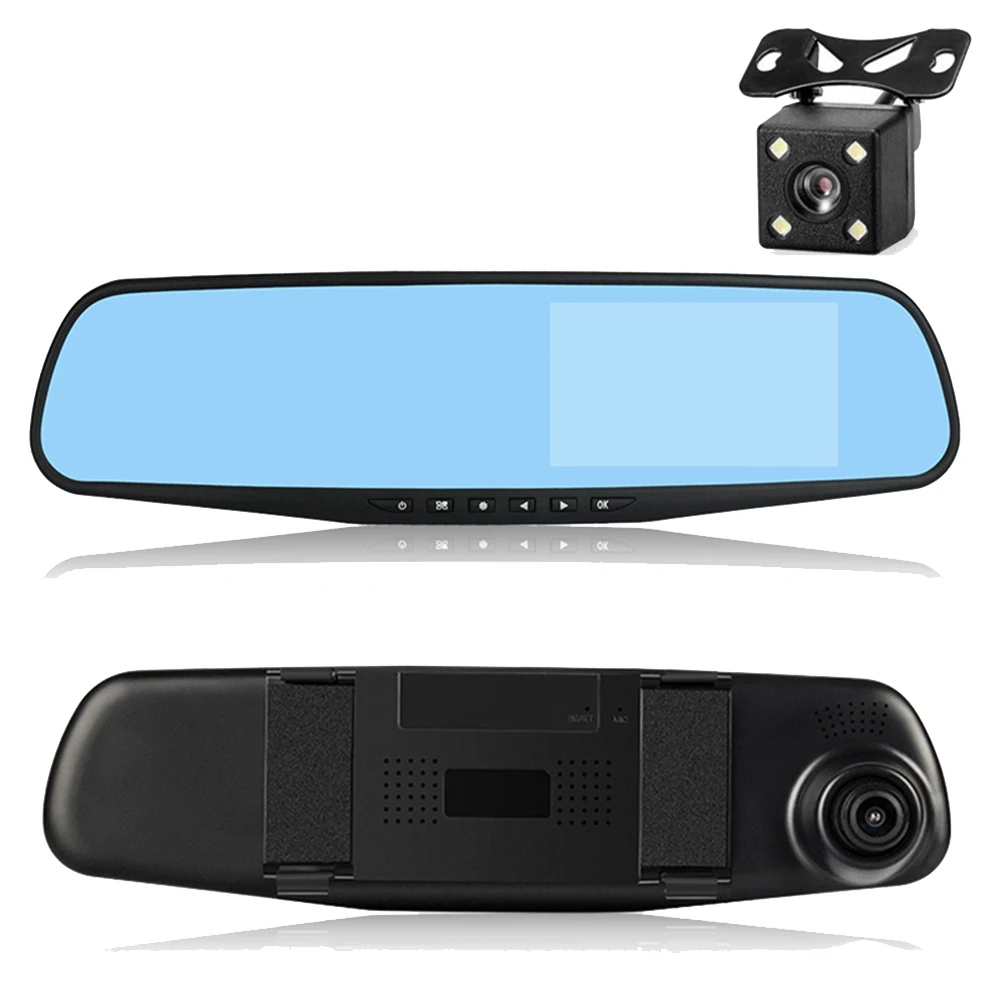 Carro Espelho Retrovisor Recorder, Monitoramento DVR carro, Frente e Traseira Dual Recording, Suprimentos carro