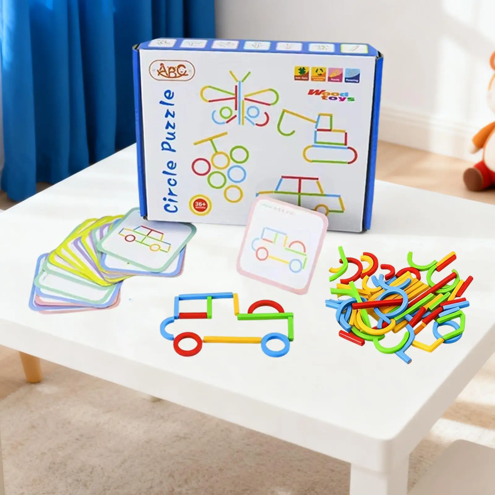 ตัวต่อไม้ STEM ของเล่นเสริมพัฒนาการ ฝึกสมอง สำหรับเด็กชาย เด็กหญิง เหมาะสำหรับการเดินทาง ห้องนอน และการเรียนที่บ้าน