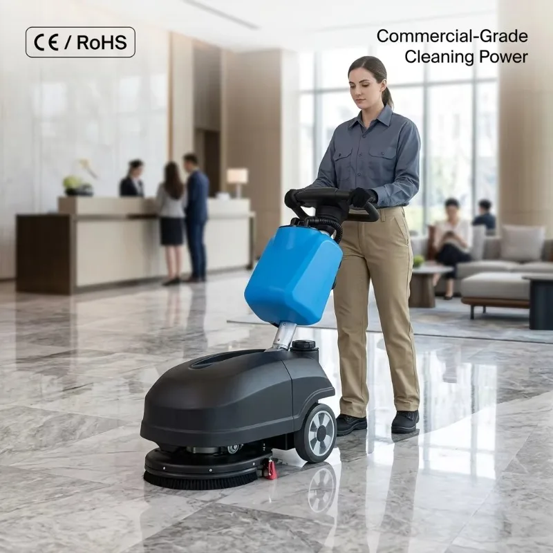Hotel Floor Small Washing Cleaning Machine Hand Floor Scrubber for Cleaning Restaurant Oil Stain Floor