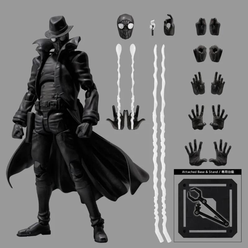 

15cm Spider Man Noir Spider Verse Marvel Sv-Action Articulated Action Figure Ko Version With Stand Base Collectible Model Gift