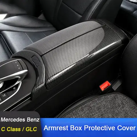 자동차 부품 센터 콘솔 메르세데스-벤츠 C E 클래스 GLC W205 W213 X254 자동차 액세서리 용 팔걸이 박스 패널 트림 커버 프레임 정리
