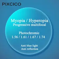 Un par de lentes ópticas antirreflejos fotocromáticas progresivas multifocales miopía hipermetropía 1,56 1,61 1,67 1,74 índice