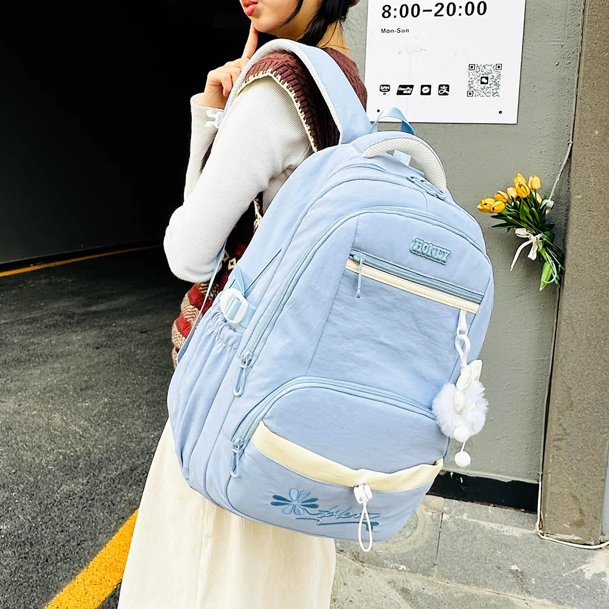 Lightweight Korean Style School Backpack for Middle School Students, Casual Student Backpack