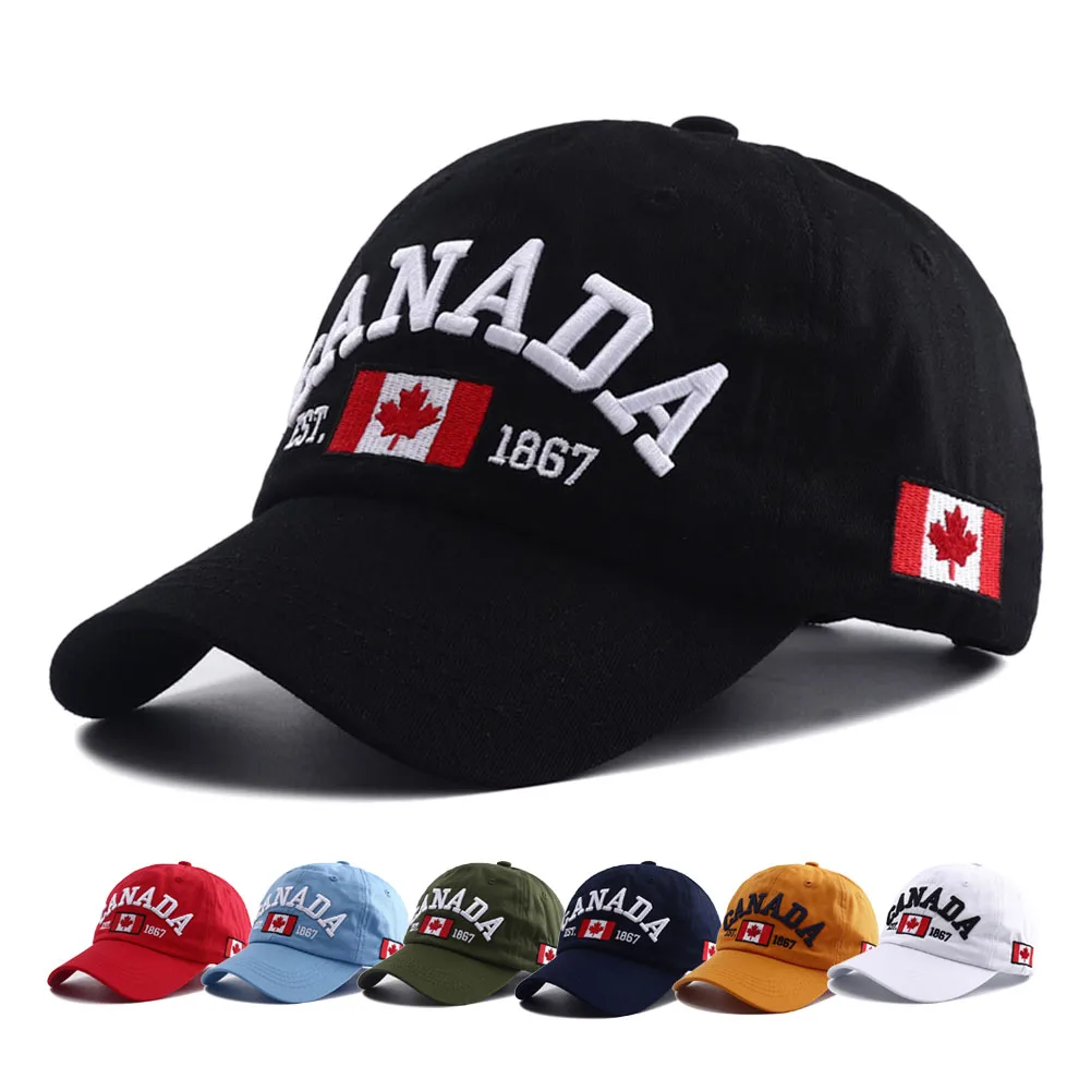 New Canada Flag Embroidery Baseball Cap Snapback Bone Hip Hop Adjustable Outdoor Sports Hats for Women Men Gorras Hombre