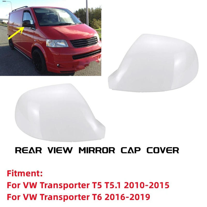 Car White Side Rearview Mirror Cap Cover Mirror Cover Direct For VW Transporter T5 T5.1 2010-2015 T6 2016-2019