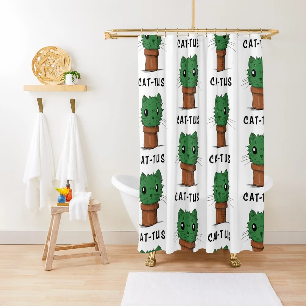 

Cat as a Cactus, CAT-TUS Shower Curtain Shower Waterproof For Bathrooms Shower For Bathrooms For Bathroom Set Curtain