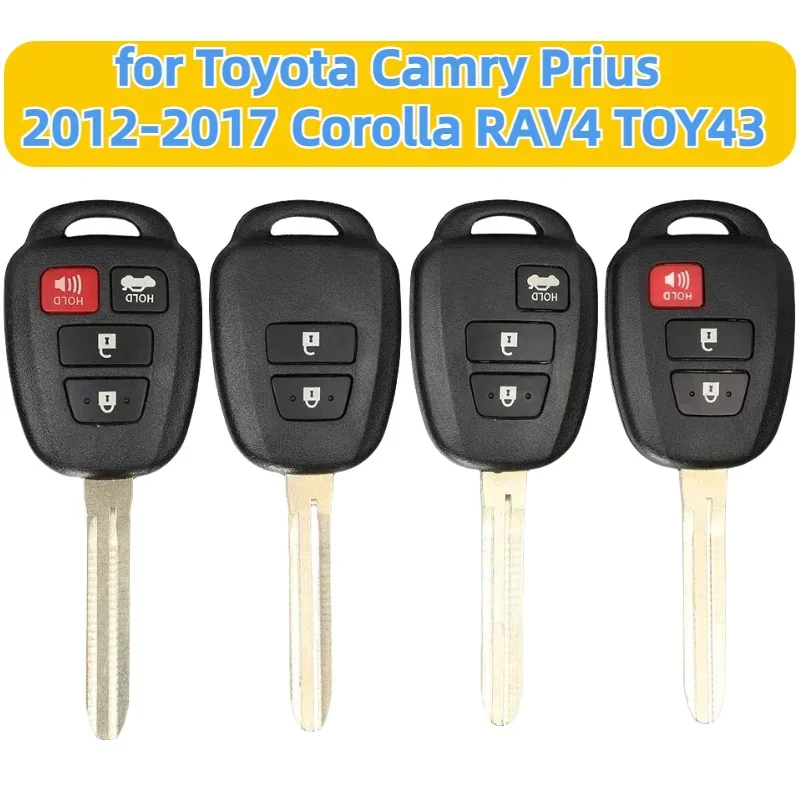 Car key cover 2/3/4 Buttons Remote Car Key Shell Case for Toyota Camry Prius 2012 2013 2014 2015 2016 2017 Corolla RAV4 TOY43