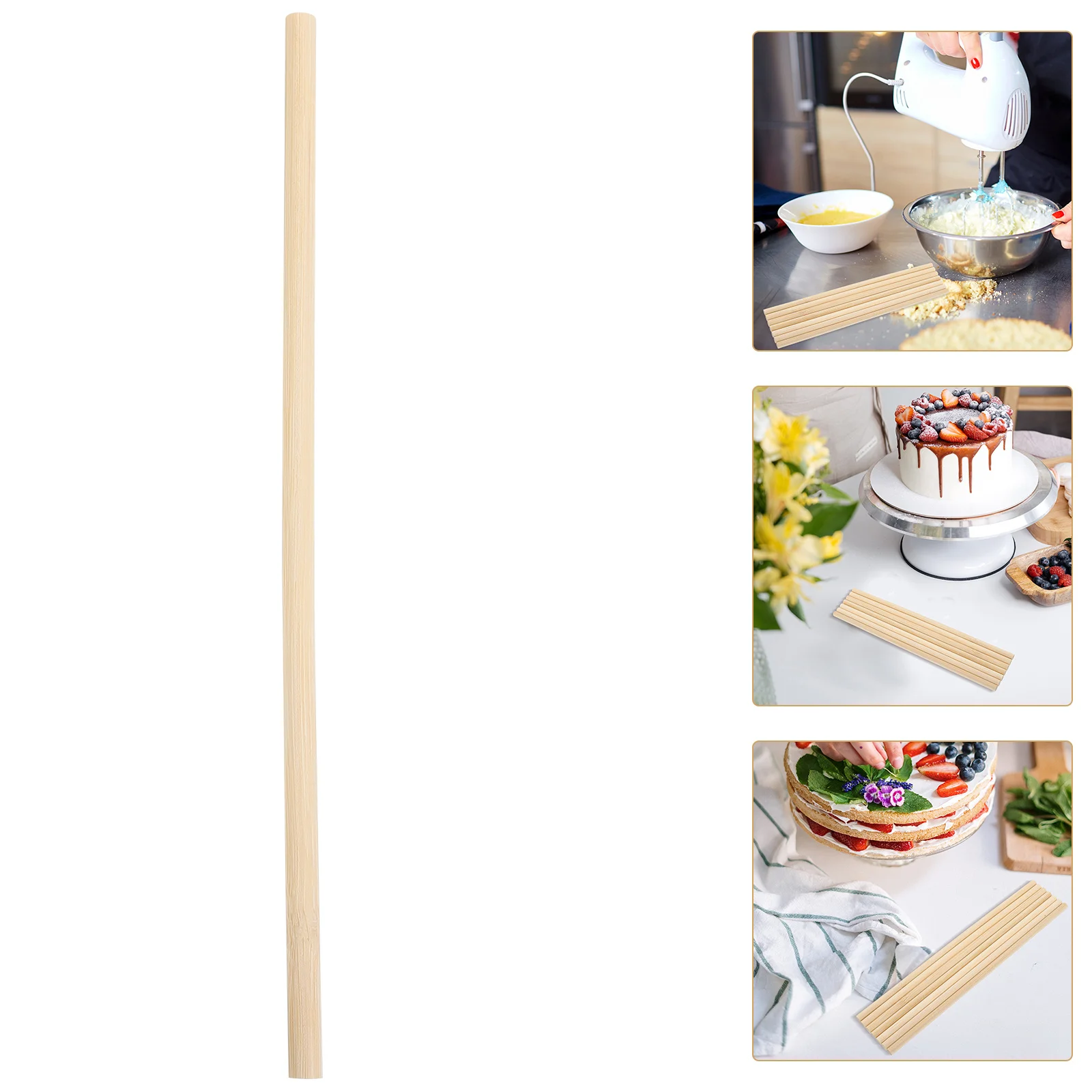 

50pcs Support Sticks Wooden Dowels For Tiered Cakes Baking 3-Tier Wedding Cake Stand Cake Making Tool Smooth Finish