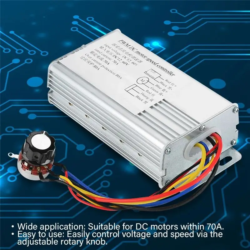 Adjustable Drive PWM Motor Regulator 70A 4000W Speed Controller DC 12V-60V Speed Control Regulator High Quality