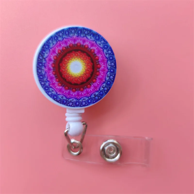Mandala Ausziehbarer Kartenhalter mit Schnalle für Damen, Geschäfts-Ausweisklammer, Kartenhalter für Mädchen, Ärzte, Krankenschwestern, Ausweishalter – Detail 39