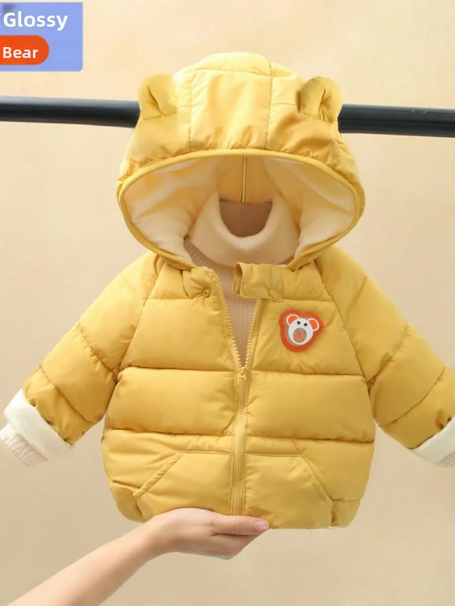 

Thiened Fce Baby down Cotton Padded Children's Winter Clothes Warm Cute Korean Sle for Infants And Toddlers