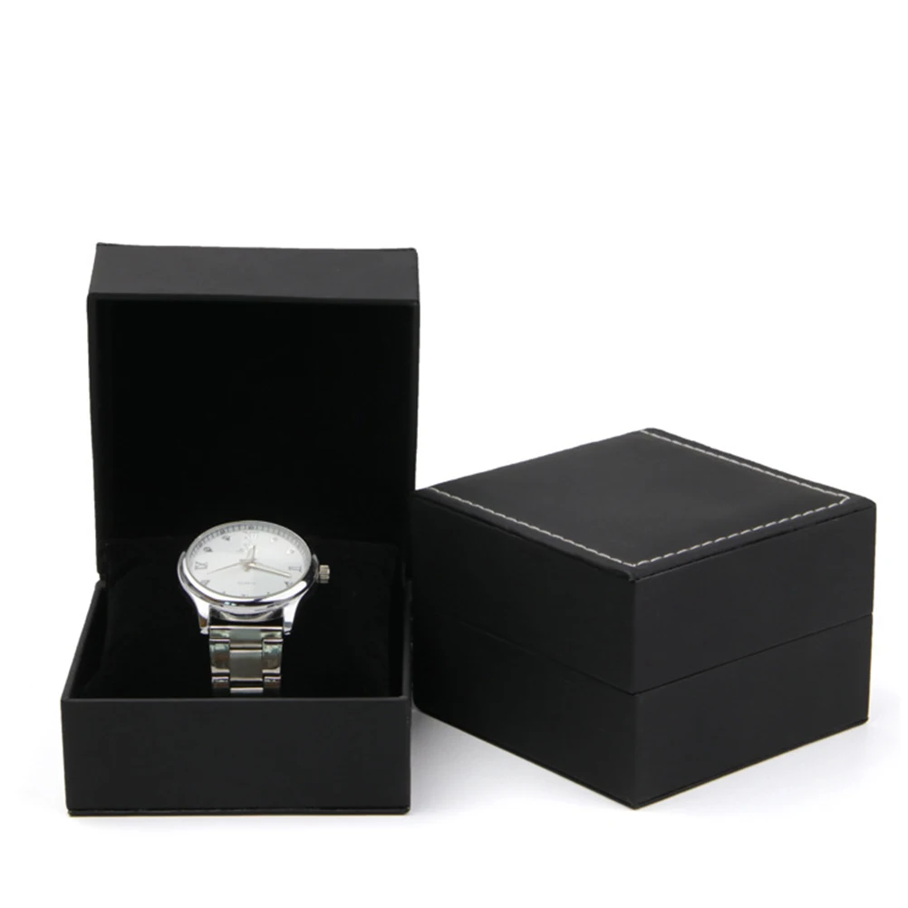 

Portable Watch Case Holder Black PU Storage Organizer Watch Collection Travel Watch Box Holder Storage Box Jewelry Brace