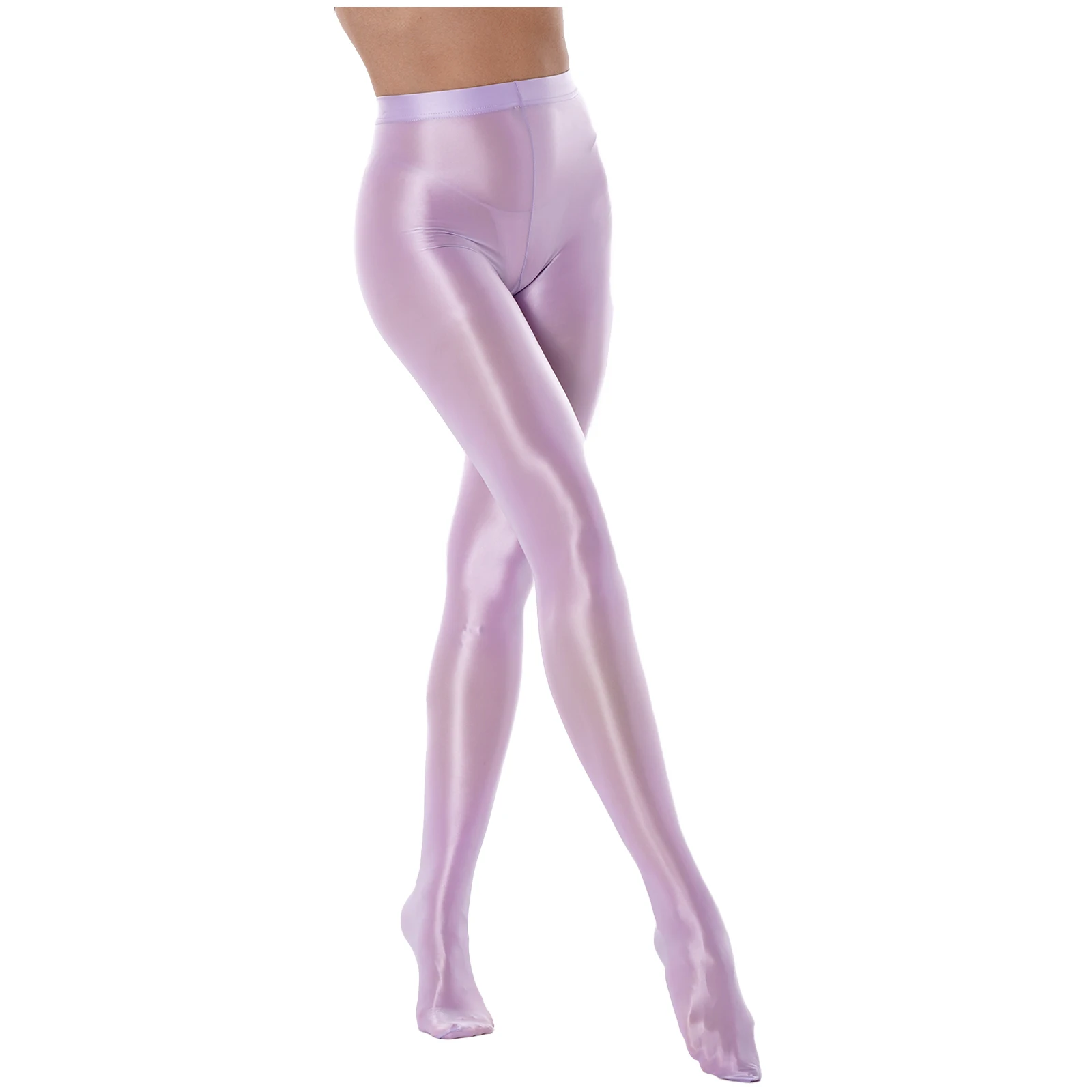 Womens glossy calças meia-calça óleo liso brilhante ballet dança yoga treinamento de fitness workout leggings calças collants clubwear