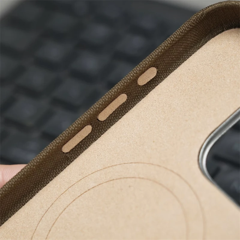 Fashion Nylon Fabric Magnetic Phone Case For iPhone17 16 15 14 13 Pro Max 17Air Magnetic Wireless Charging Alloy Lens Hard Cover
