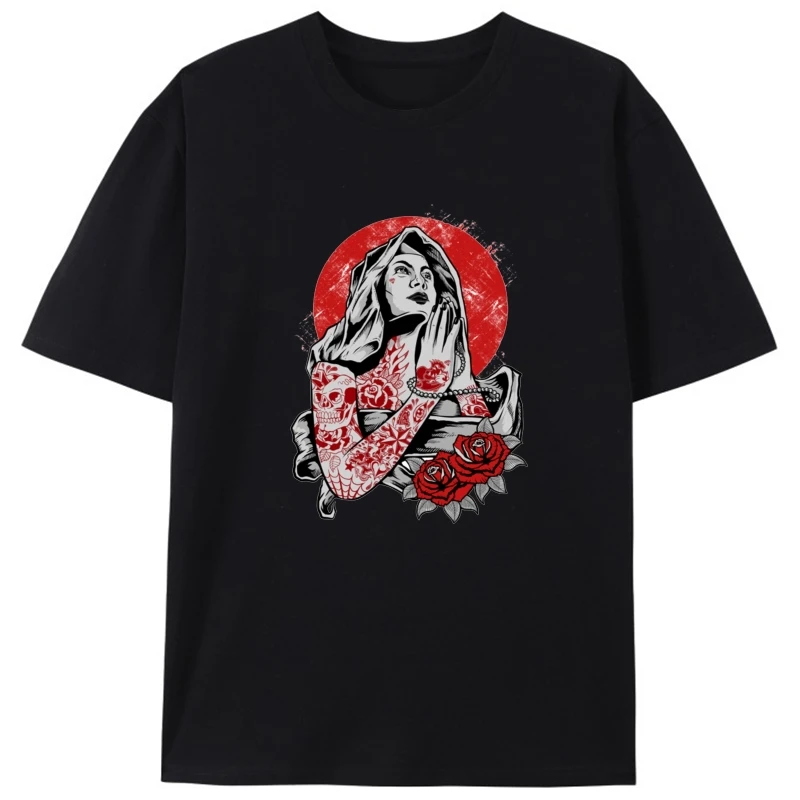 Camiseta - TATTOO PRAY - ttowieren Virgen Oldschool Tattoo Algodón S M L XL XXL