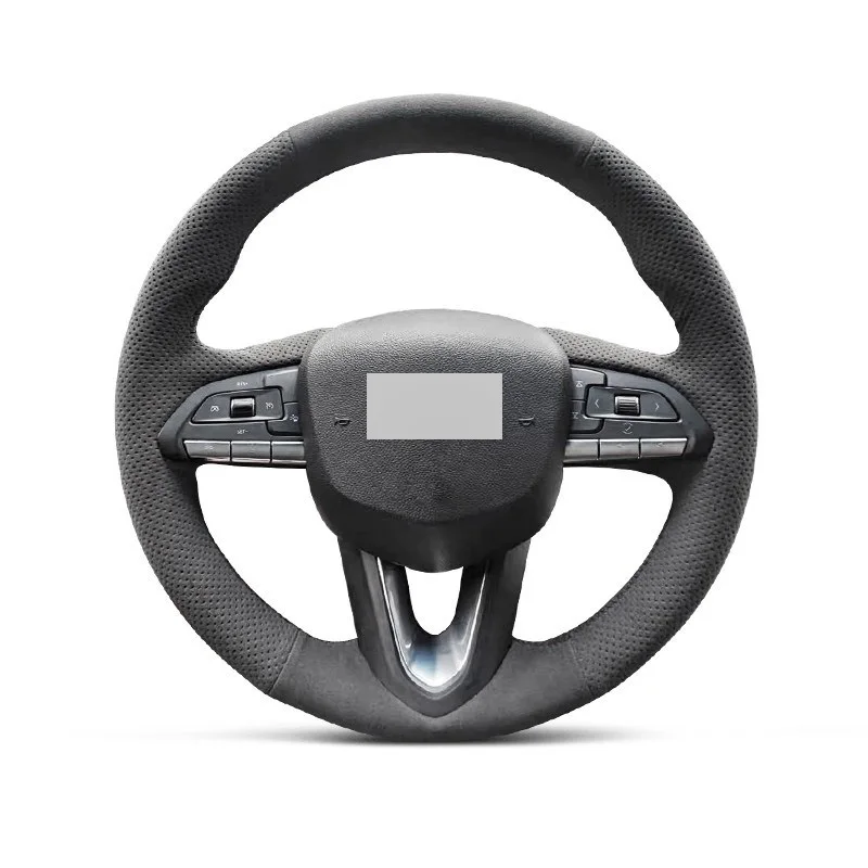 Genuine Leather Suede Steering Wheel Cover Black Thread Car Accessoires Specifically for Cadillac CT5 XT5 XT4 ATSL CT6 XT6 CT4