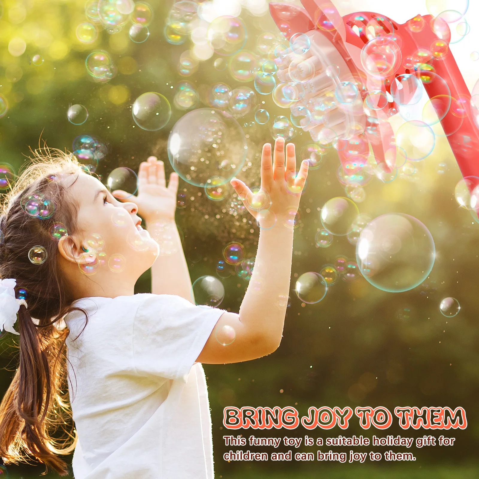 Sunflower-Shaped Bubble Machine Automatic Electric Bubble Blower Multi-Holes Kids Outdoor Indoor Party Gift