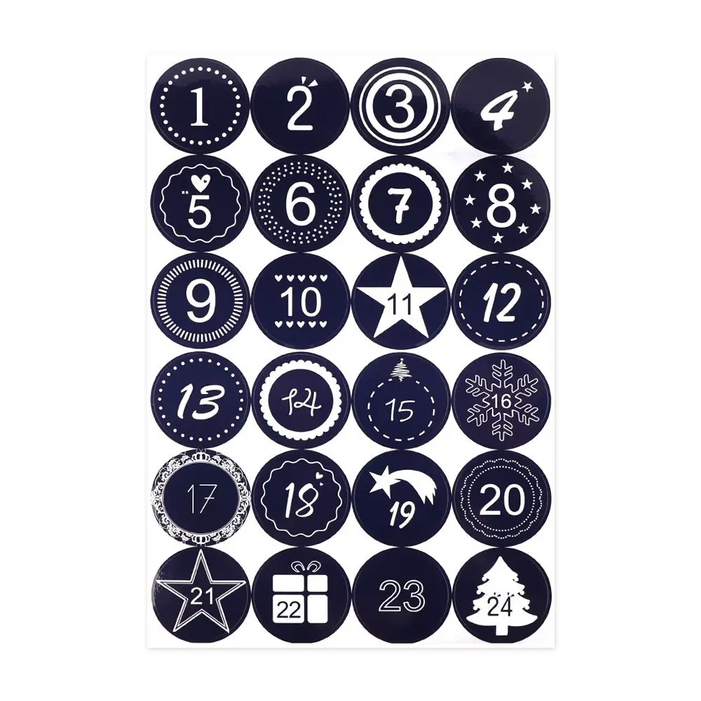 DIY متعددة الوظائف هدية التعبئة والتغليف عيد ميلاد سعيد لاصق التسمية تقويم القدوم ورقة ملصقات عدد ملصقات #1