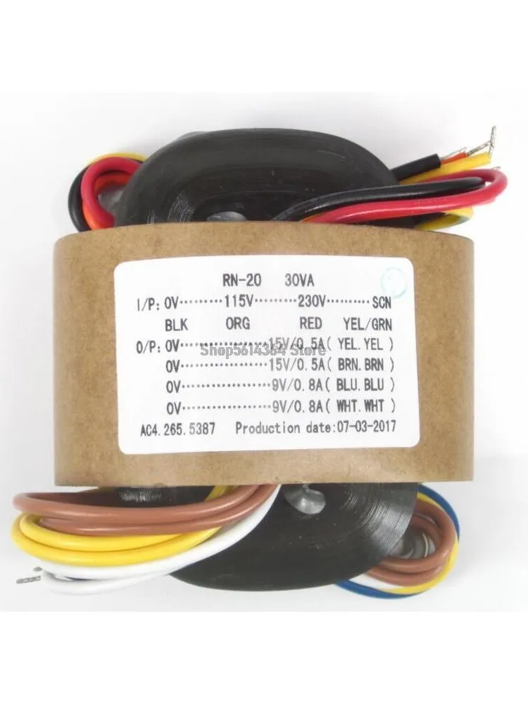 30W 30VA Wejście podstawowe 0-115-230V-SCN Wyjście wtórne 9V 12V 15V 18V 24V Transformator R-core Audiophile — 2