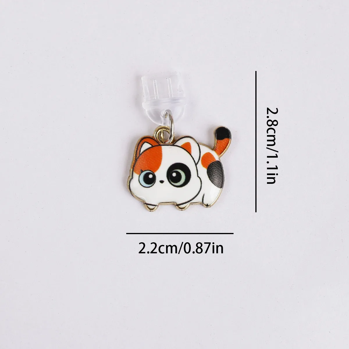 Niedlicher Katzen-Handy-Staubschutz-Anhänger in Mehrfarbig, aus Legierung, Zubehör-Dekoration für iPhone und Type-C-Anschlüsse, Geschenk-Lanyard – Detail 15