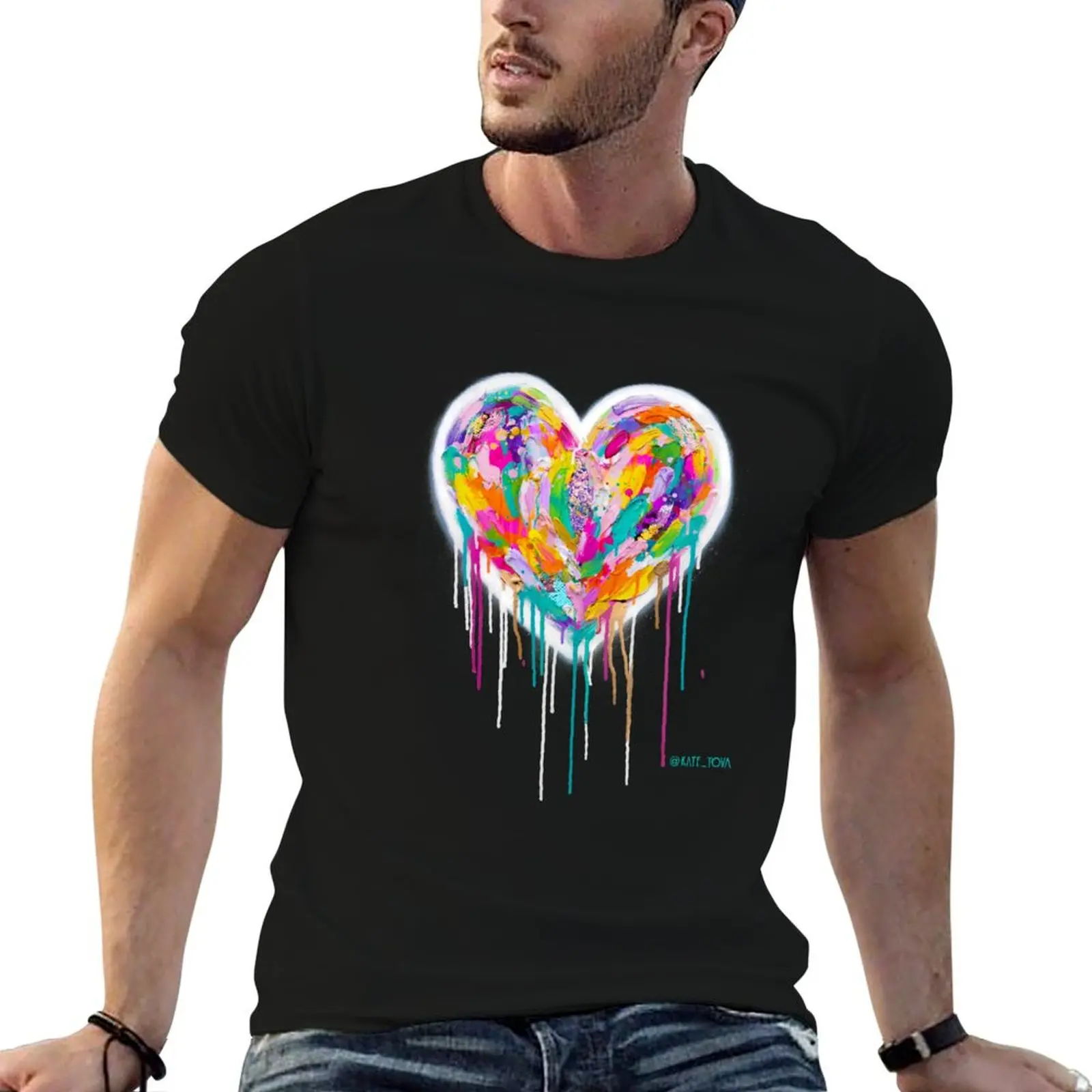 

Street Heart (White on Black) T-Shirt cotton t shirt man man t shirt cotton funny t shirts man T-Shirt