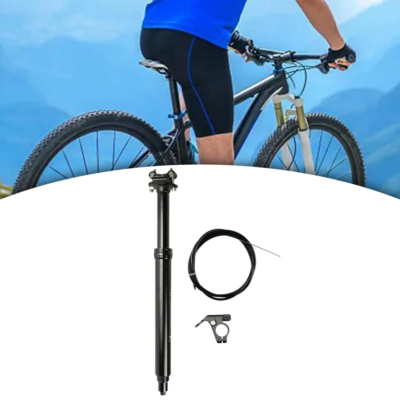 Bike Dropper Post Easy Installation Adjustable Portable Lightweight Suspension Seatpost for Outdoor Activities Cycling Road Bike