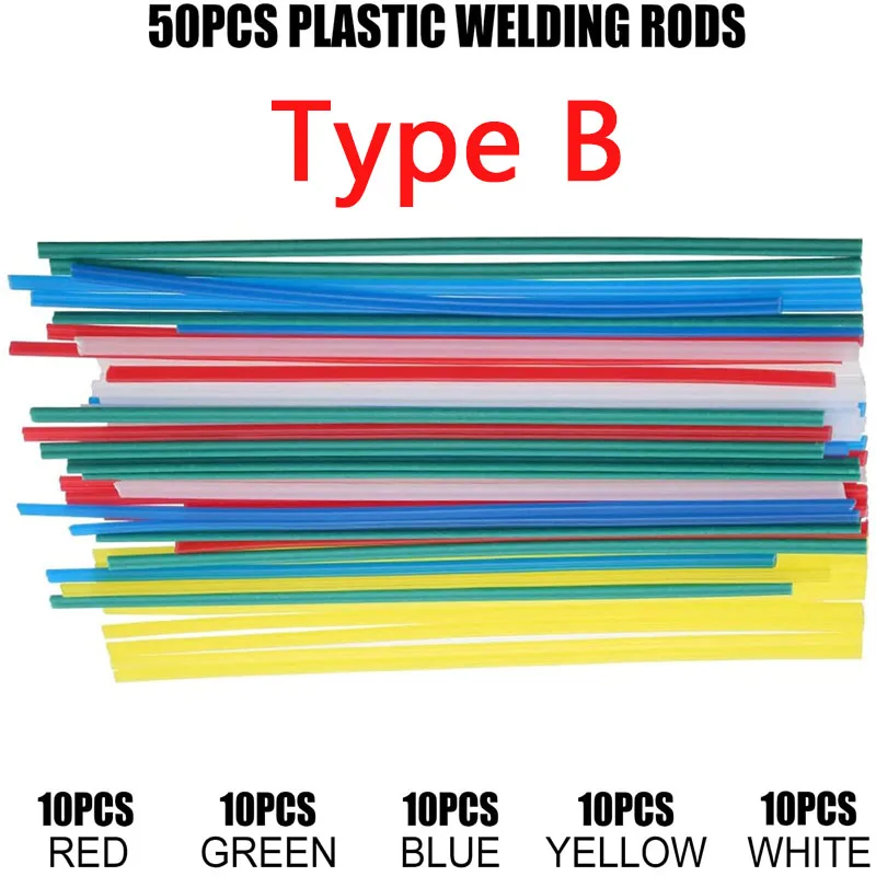 25/50PCS Plastic Welding Rod ABS/PP/PVC/PE Welding Rods 5x2mm Plastic Welding Torch Bumper Repair Welding Supplies 200MM