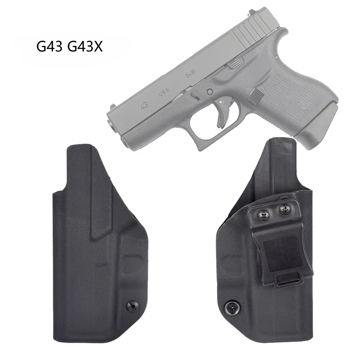 

Правая внутренняя поясная кобура для скрытого ношения для G43 G43X (Gen 1-5) 9 мм пистолет Kydex кобура для пистолета IWB ручной работы