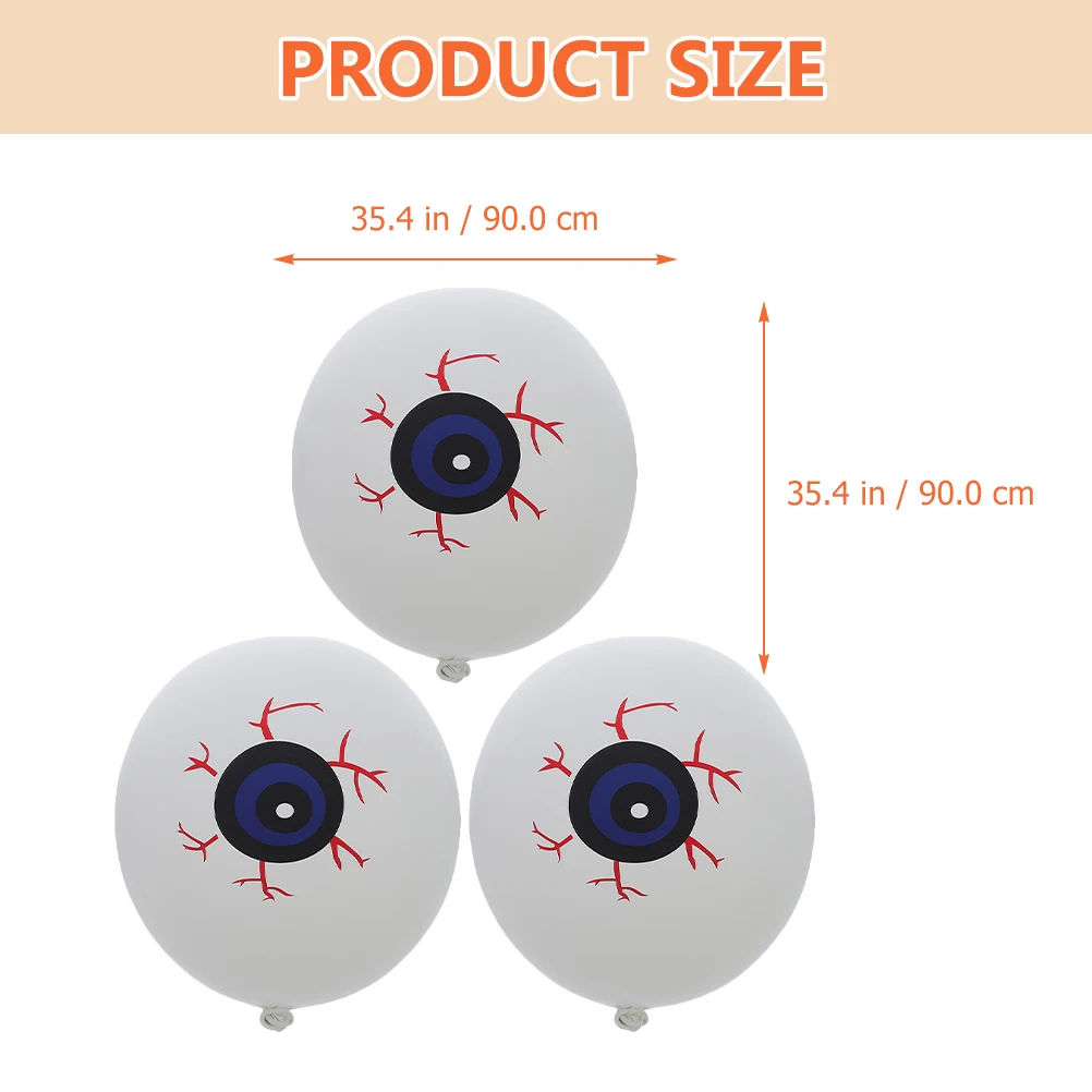

3 Pcs Halloween Decorative Balloon Eyeball Balloons Party Supplies Inflatable Evil Festival