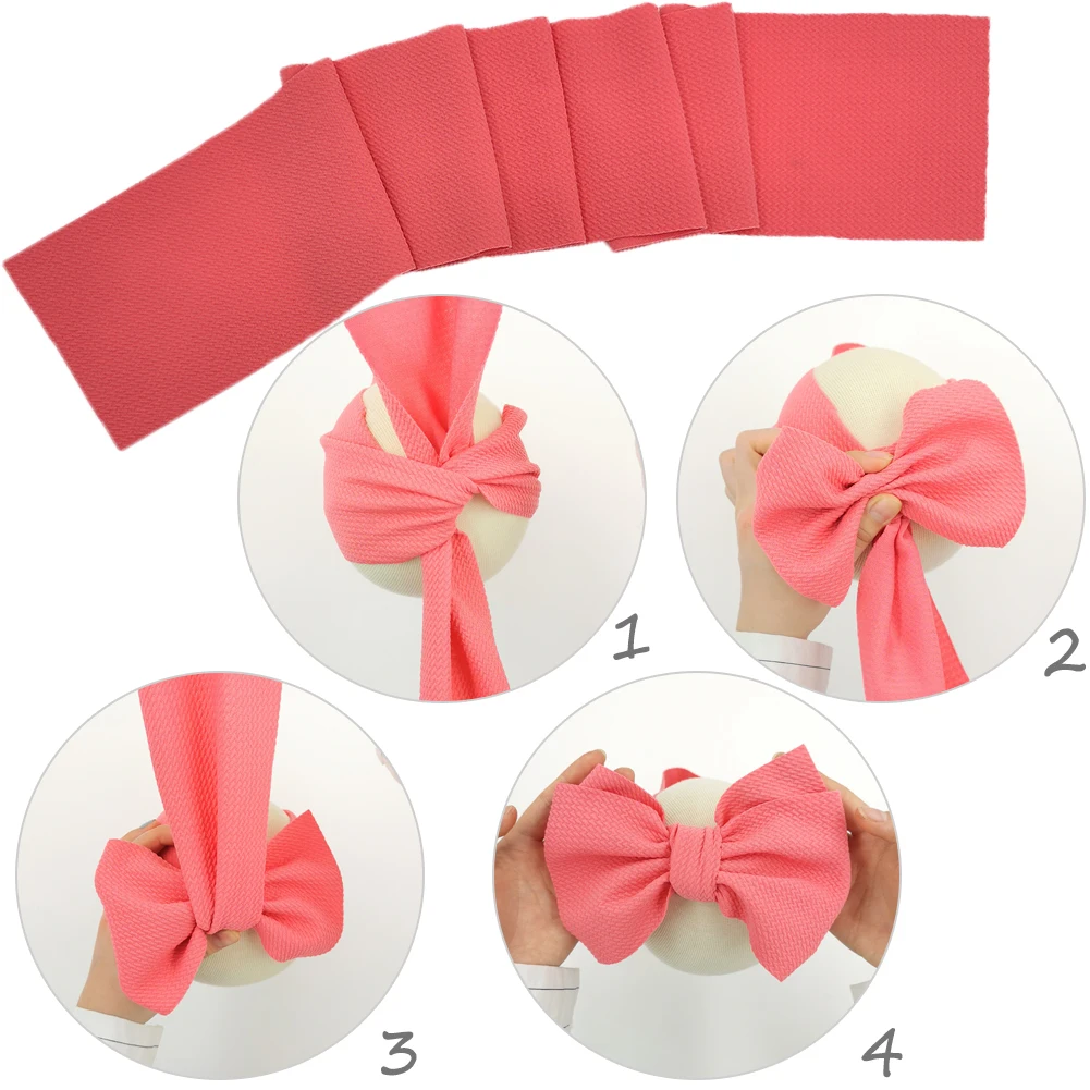 10Pcs/Lot Solid Bullet Fabric Baby Turban Headbands Flower Dot Print Hair Bands Big Bowknot Headwraps Kids Hair Accessories