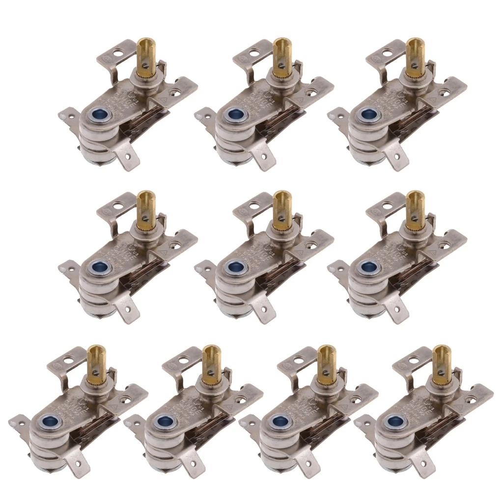 10Pcs AC 250V 16A Adjustable Temperature Switch Heating Bimetal Thermostat KST220 90 Degrees Celsius For Electric Heaters