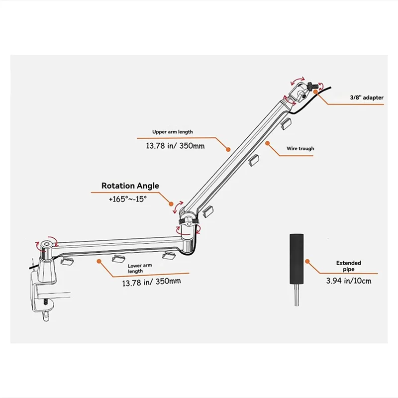 bras-de-micro-a-position-basse-a52t-360°-°-support-de-micro-rotatif-support-de-microphone-avec-adaptateurs-3-8-pouces-et-5-8-pouces-bras-de-microphone