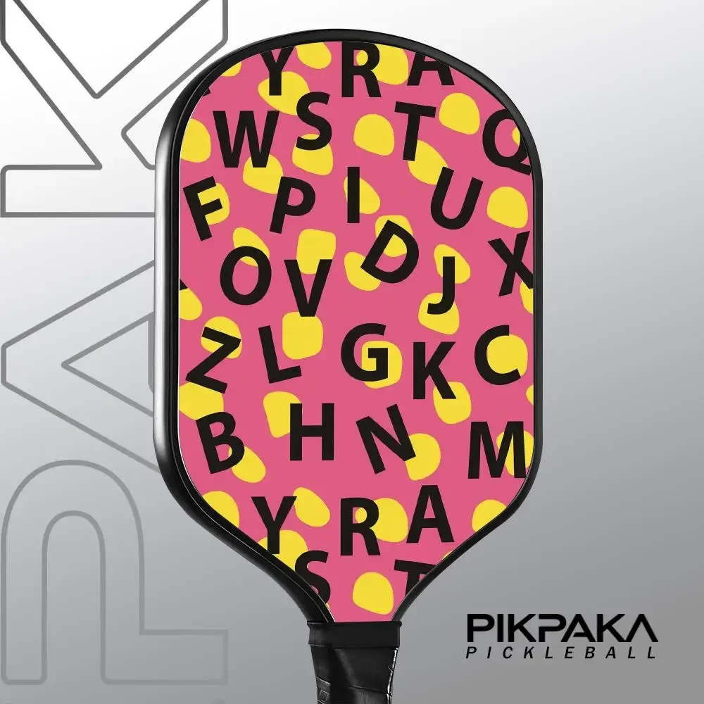 

Simple English Letters Pickleball Paddle T700 Carbon Fiber 16MM Honeycomb Core Sandblasting Surface Comfort Grip Racket