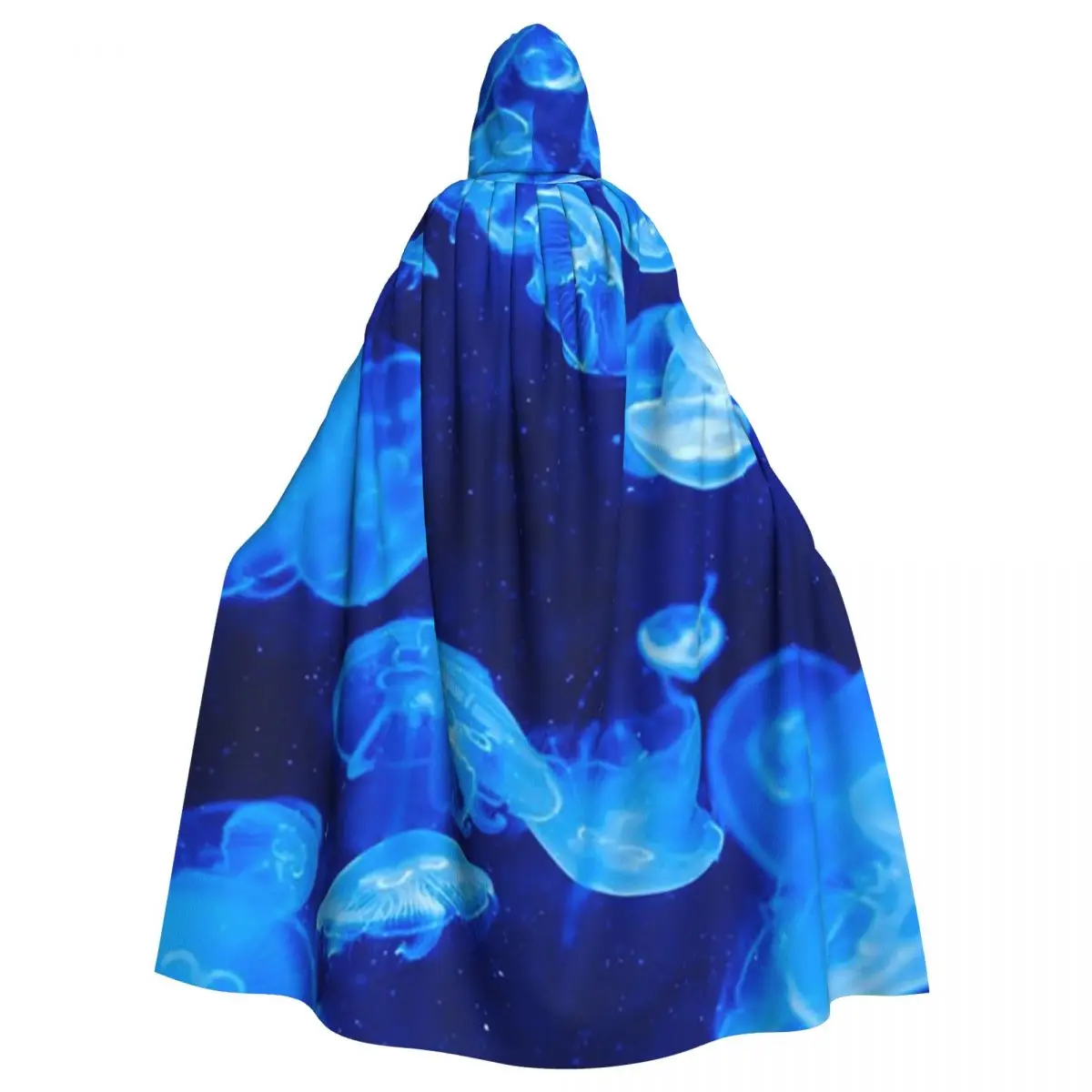 

JellyFish Long Hooded Cloak Witch Medieval Costume Cosplay Cape HalloweenVampire Adult Unisex