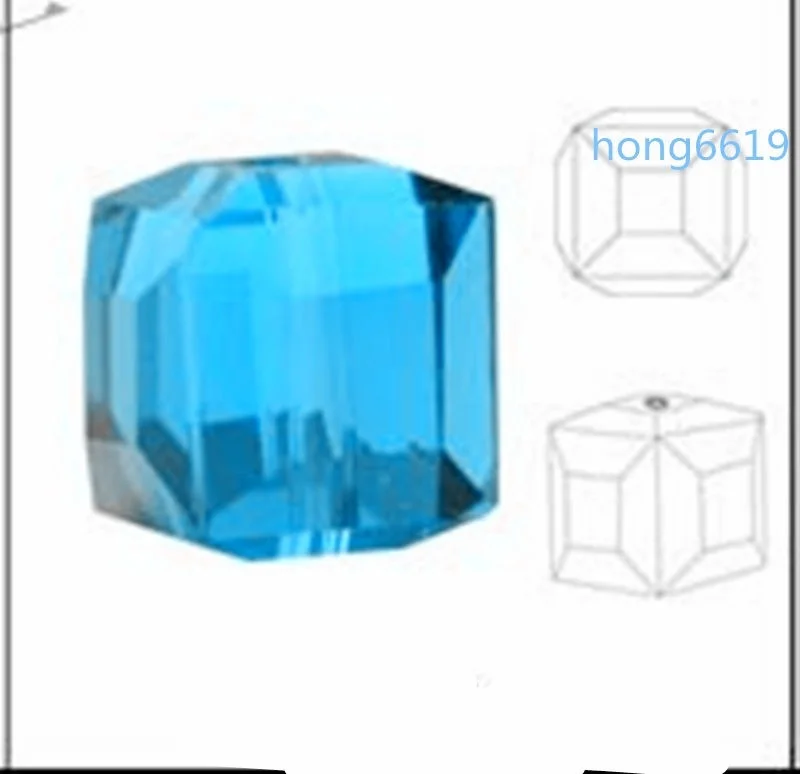 2MM/6MM/8MM Crystal Glass Beads Accessories For Jewelry Making, Square Shape Crystal Cube Glass Beads