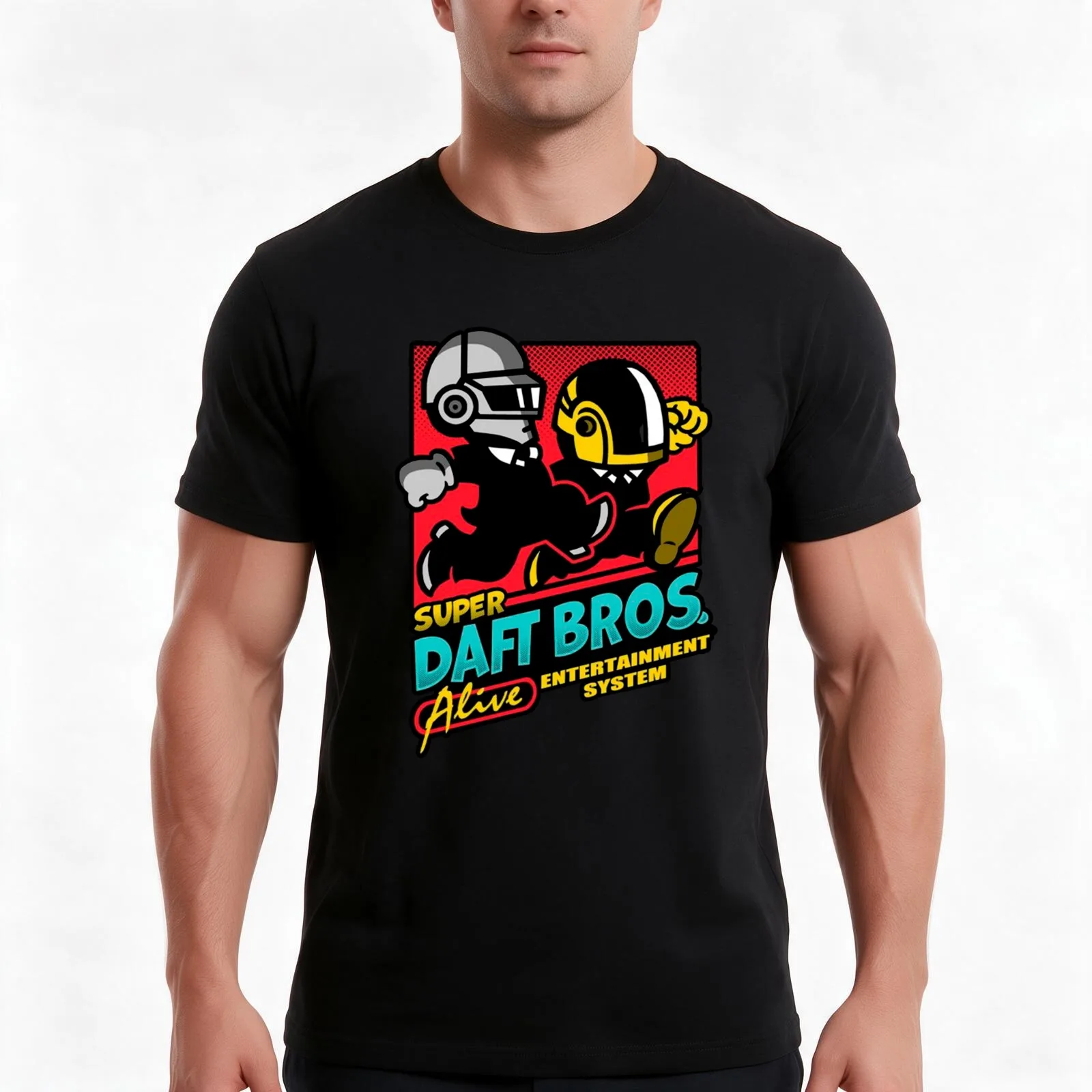 Super Daft Bros Sticker T-Shirt Summer Casual Cotton Tee Oversized Streetwear Tops Vintage Graphic Print Unisex Men Women