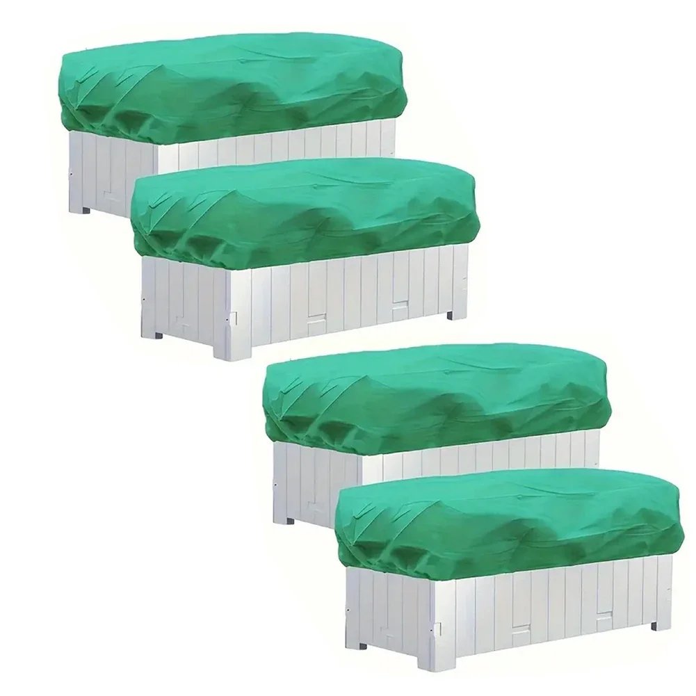 Four Winter Plant Covers for Outdoor Use 52 by 28 3 by 19 7 Inch Rectangular Box Covers with Breathable Material