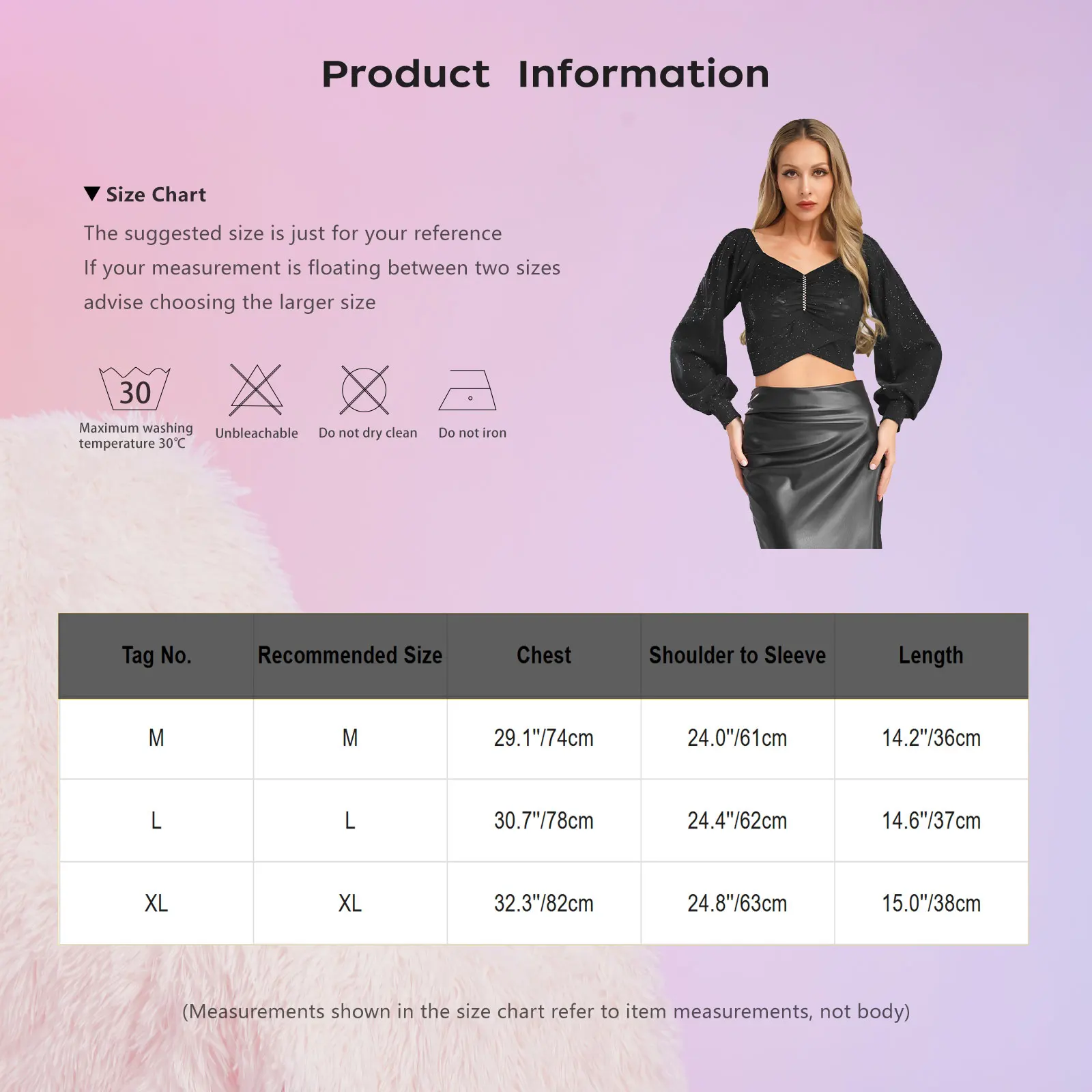 Elegantes, kurzes Top für Damen, Party, Club, langärmelig, durchscheinend, glänzend, bauchfreies Top für einen hohen Look, undichten Nabel, modisches Hemd-Top