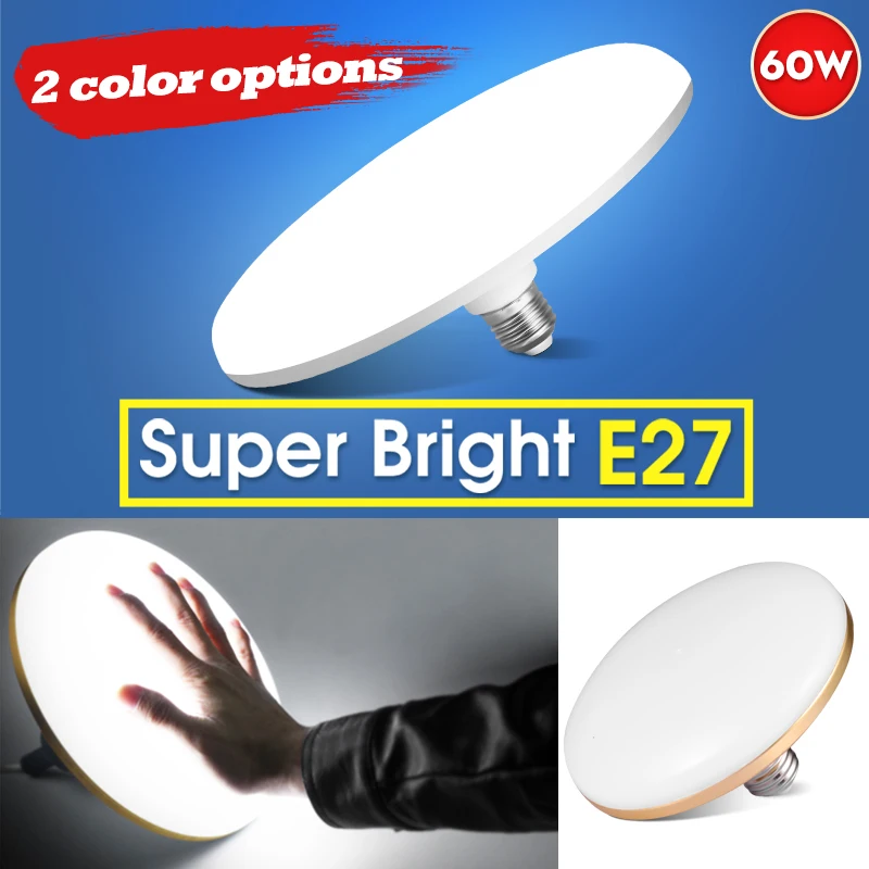 E27 Led Bulb UFO Led Light Bulb High Power 220V Led Bulbs 20W 30W 50W 60W LED Bombilla Round Lamp for Home Lighting Cold White