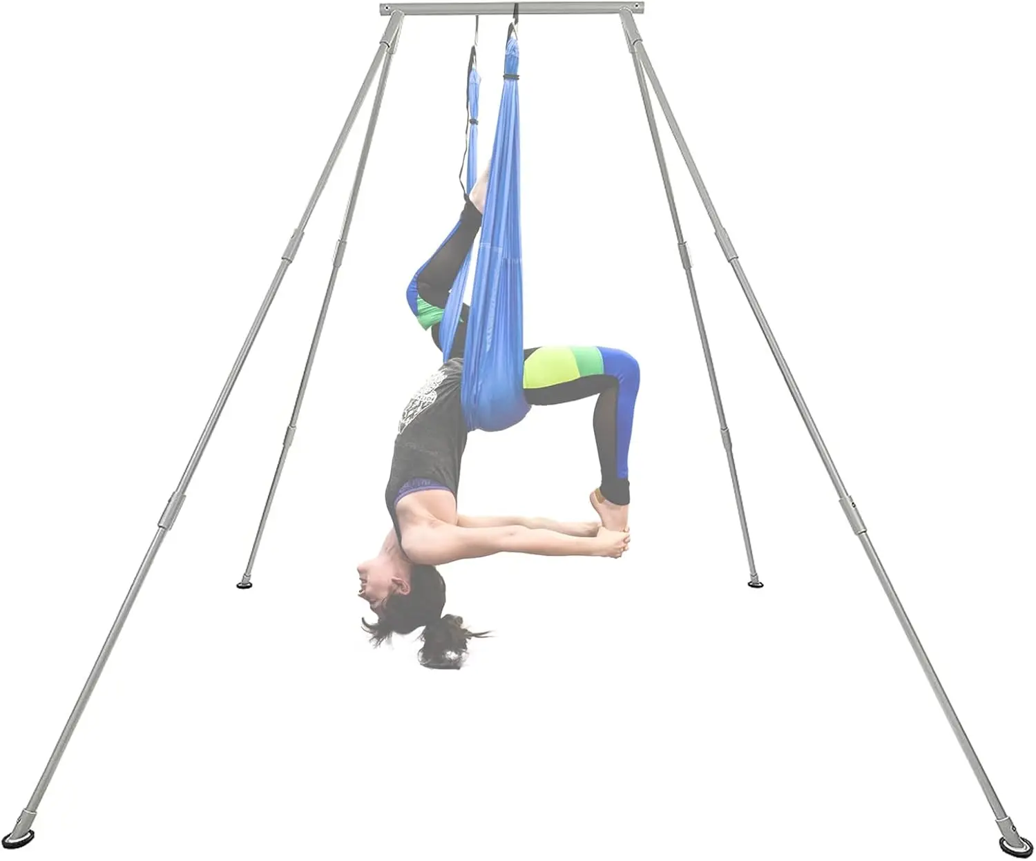 8.1' Aerial Yoga Swing Stand Yoga Frame Yoga Sling Inversion Aluminum Triangle Structure for Indoor Outdoor Hammocks Pull-up